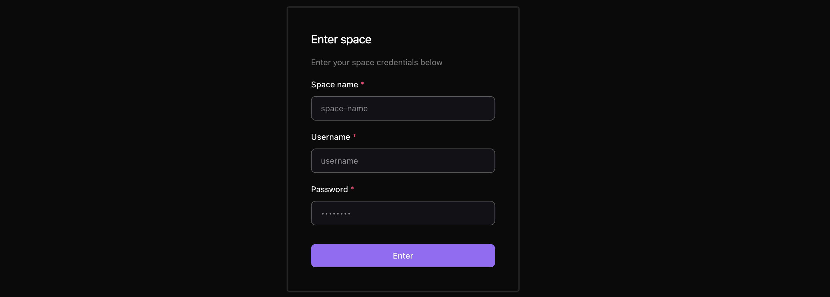 Space login